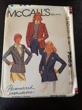 McCall's Misses Jacket Sewing Pattern Size 18 7263 Uncut